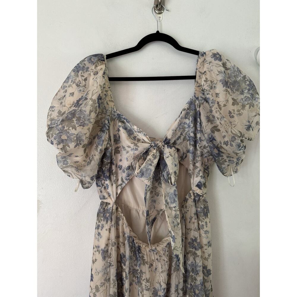 NWT Abercrombie & Fitch Emerson Bow Tie Back Floral Maxi Dress Size XL - Picture 10 of 12